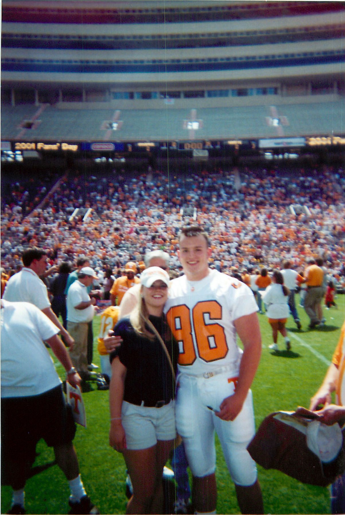 Adam Billings with his sister Stephanie at Tennessee's spring game
