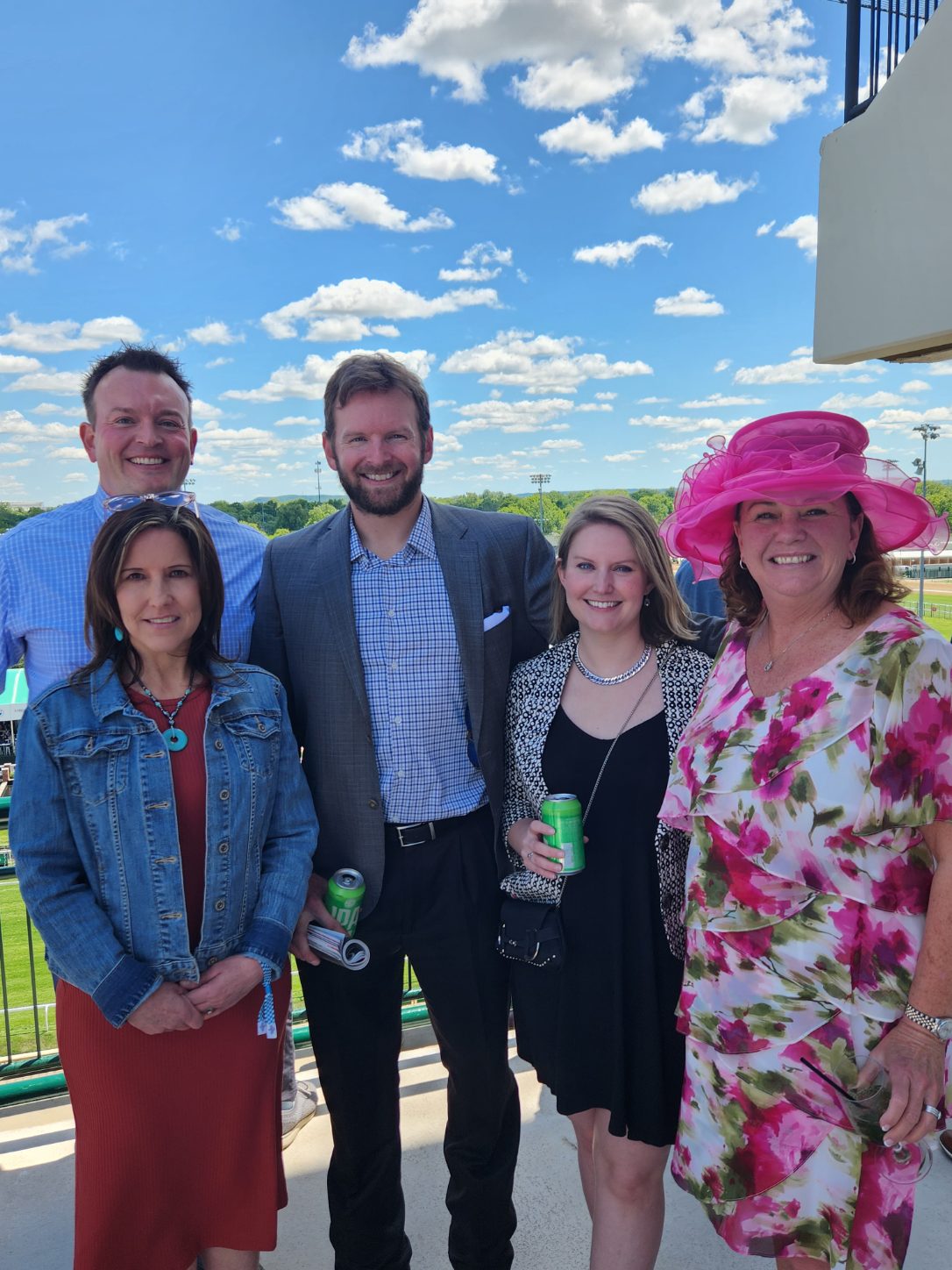 Adam Billings at Thurby with his wife Shelby, his father and Pam, and his brother Sam and Melissa