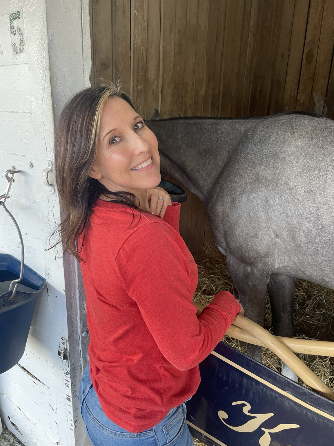 Shelby spending time with Hope Continually in her stall